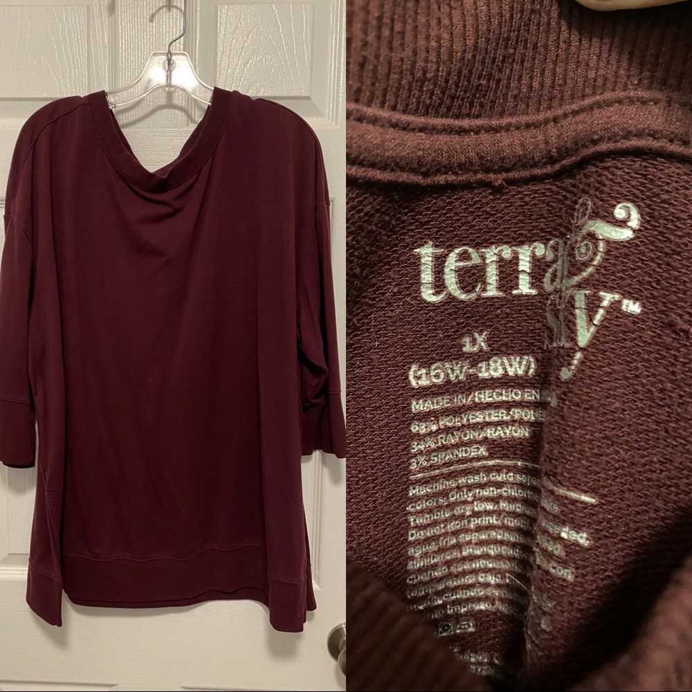 Maroon sweatshirt / Terra Sky / Size 1X (16W-18W)
